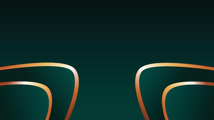Luxury emerald green gradient background with geometric shapes and glowing golden lines