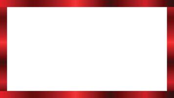 Metallic red rectangle frame with shiny border isolated on transparent background vector
