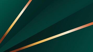 Luxury emerald green abstract background with dark gradient, golden lines, and geometric shapes vector