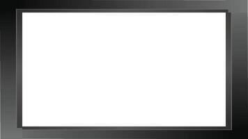 Thick black metal frame border with gradient isolated on transparent background vector