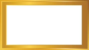 Metallic gold frame border with gradient on transparent background vector