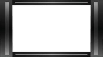 Black metal frame border with gradient isolated on transparent background vector