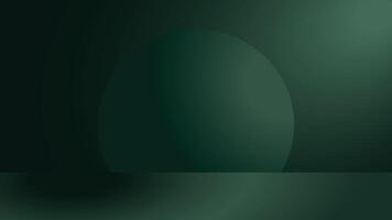 Dark green studio background with gradient, light glow, and circle vector