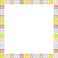 Doodle frame with colorful elements. Trendy template vector