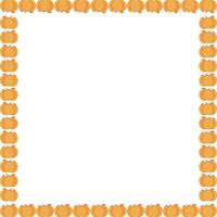 Happy Thanksgiving pumpkin frame. autumn pumpkin square frame. Doodle pumpkin and seeds template vector
