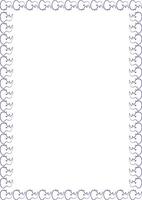 Rhino line drawing frame. Wildlife animal on white background border with empty space for your text vector