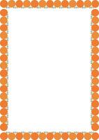 Tangerine fruit frame. Oranges simple sweet fruits border vector