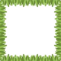 Border frame template with leaf elements decoration. Rectangle easter template vector