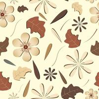 Flower pattern earth color tone vector
