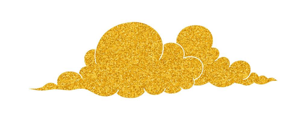 cloud illustration in gold colored style illustration
