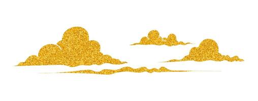cloud in gold color style illustration vector