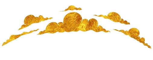 cloud drawing in gold style vector