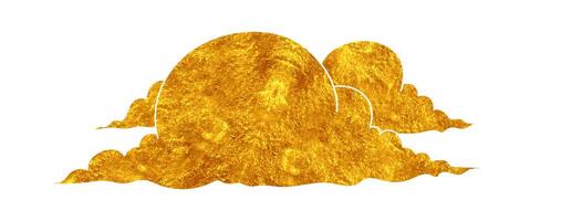 cloud illustration in gold colored vector