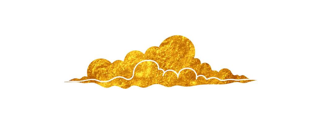 cloud drawing in golden style