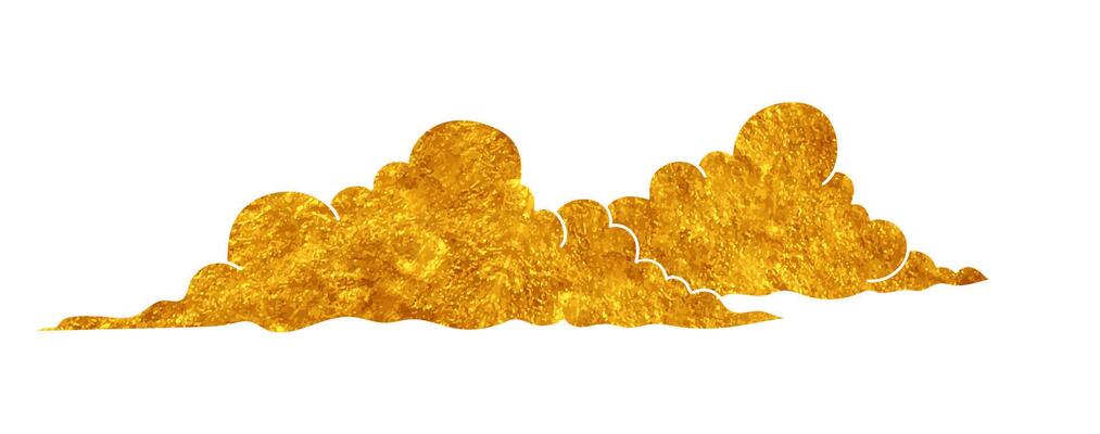 cloud illustration in gold color style