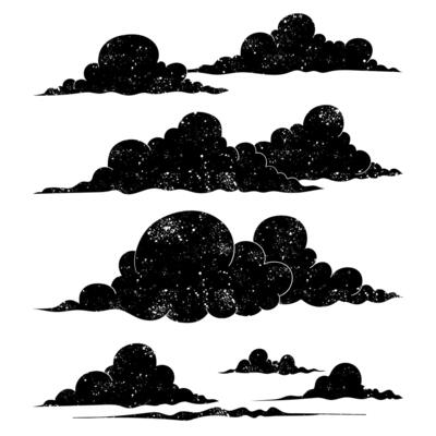 black grunge cloud doodle illustration