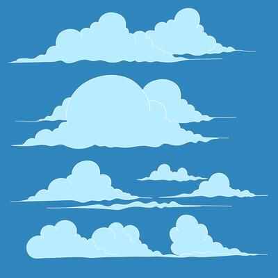 color hand drawn cloud doodle illustration
