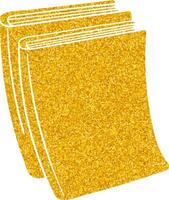 Colorful stack of golden books in a bright design vector