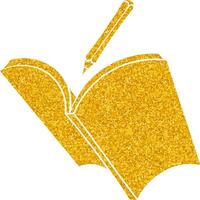Creative writing concept featuring an open book and pen vector