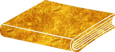 Shimmering golden book lying on a flat surface vector