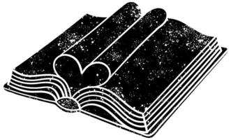 Book with heart-shaped pages inspires creativity and imagination vector