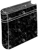 Artful black notebook with a speckled cover design in focus vector