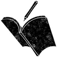 Creative writing in a cosmic-themed notebook with a pen vector