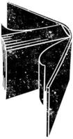 book with cosmic elements in black and white vector