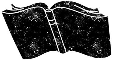 Open book with abstract artistic design and cosmic elements vector