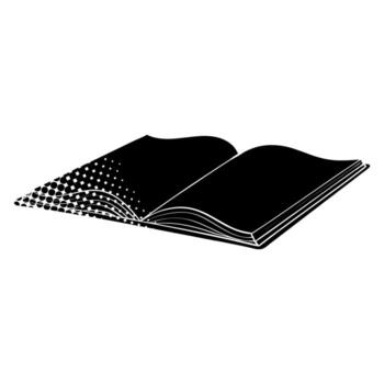 Open book with visible pages and textured design elements vector