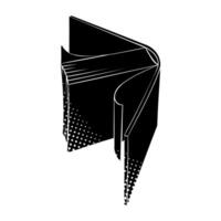 Creative black and white graphic of an open book design vector