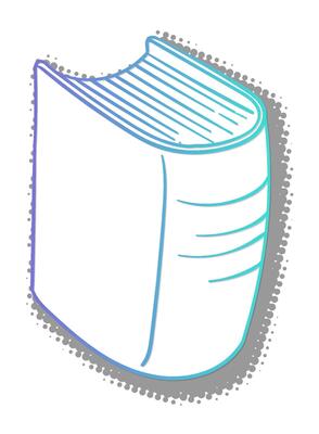 Creative illustration of an open book with stylized pages