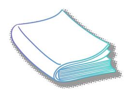 Illustrative design of an open book with colorful lines vector