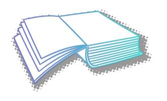 Open book with colorful pages on a light background vector
