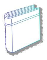 Creative book illustration with colorful outlines and shadows vector