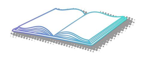 Open book displaying colorful pages in a minimalist design vector