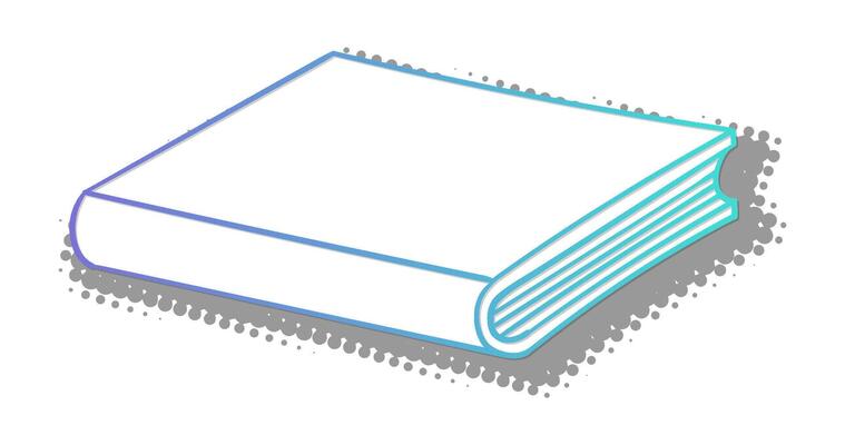 Sketch of a closed book on a textured background with colors