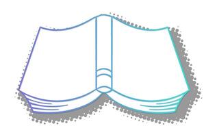 Open book revealing empty pages against a simple background vector
