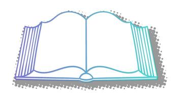 Open book with colorful outline and artistic design concept vector
