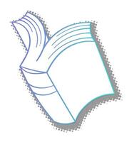 Illustration of an open book with flowing pages vector