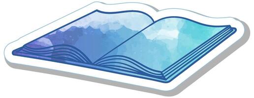 Open book with watercolor design on a clean background vector
