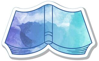 Open book with abstract watercolor design and blue hues vector