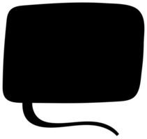 Black silhouette of a speech bubble on a background vector