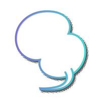 Blue and white fluffy speech bubble symbol against a white background vector