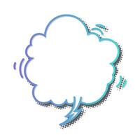 speech bubble graphic with lightning bolt and sound waves displayed vector