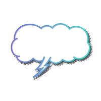 Vibrant speech bubble with lightning striking against a bright background vector