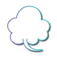 Creative speech bubble design with blue outline on white background vector