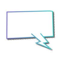 Empty speech bubble featuring a lightning bolt graphic vector