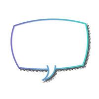 Colorful speech bubble graphic on white background vector