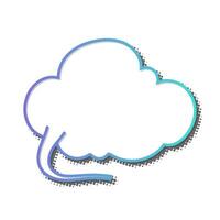 speech bubble design in blue and purple outline on white background vector